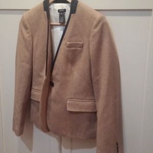 Camel JCREW Naru Collarless One Button Blazer sz 2